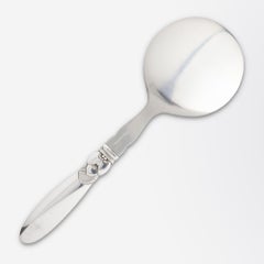 Georg Jensen Sterling Silver Egg Server in the 'Cactus' Pattern