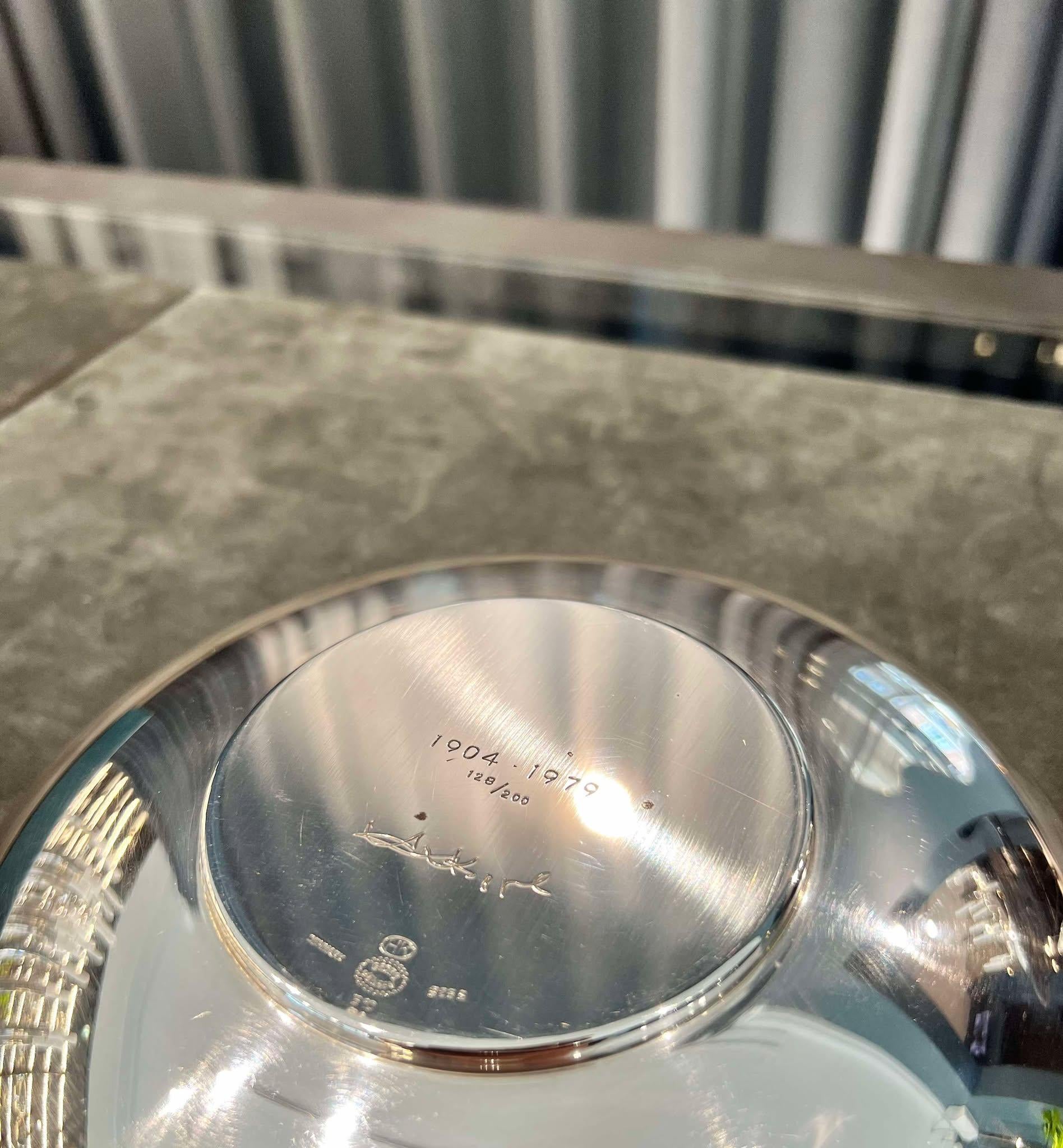 Mid-Century Modern Bol Georg Jensen en argent sterling et émail de Henning Koppel en vente