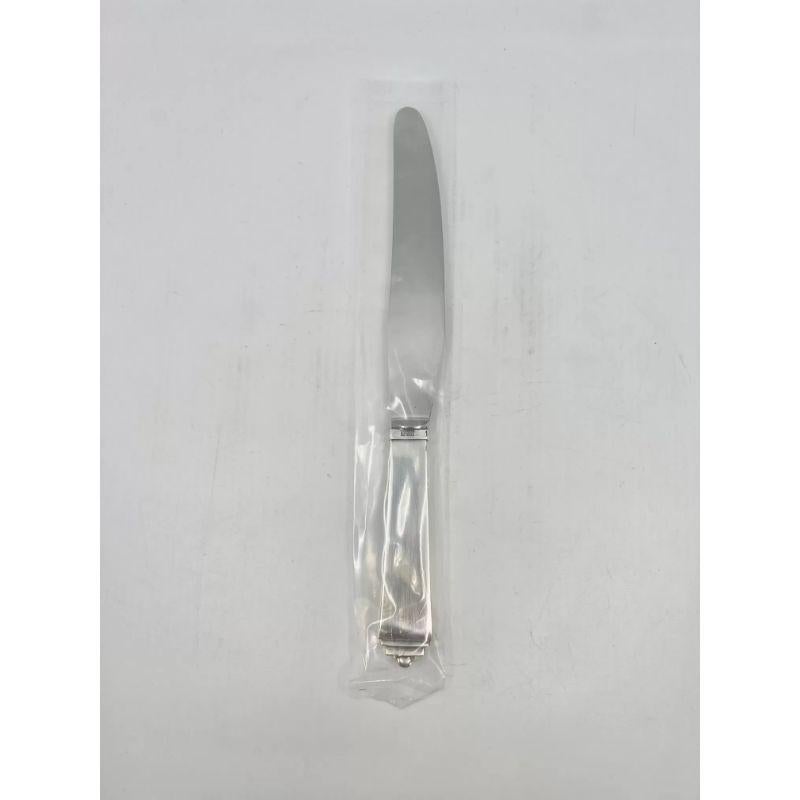 Art Deco Georg Jensen Sterling Silver Extra-large Pyramid Dinner Knife 003 For Sale