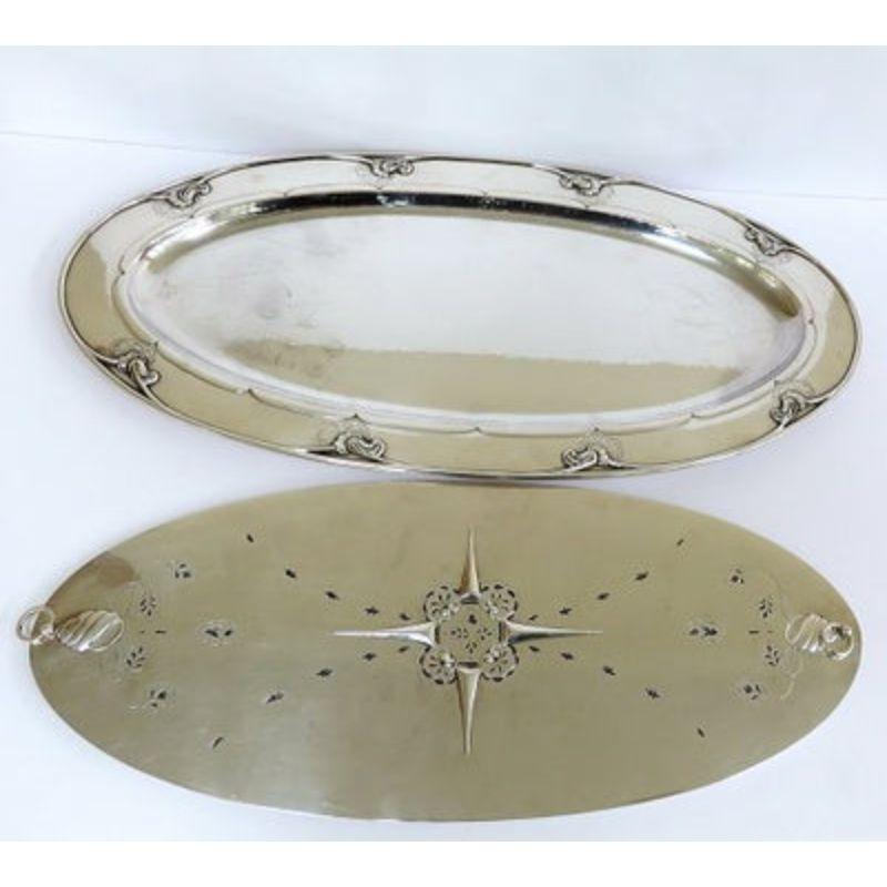 20th Century Georg Jensen Sterling Silver Fish Tray with Drainer No 230a For Sale