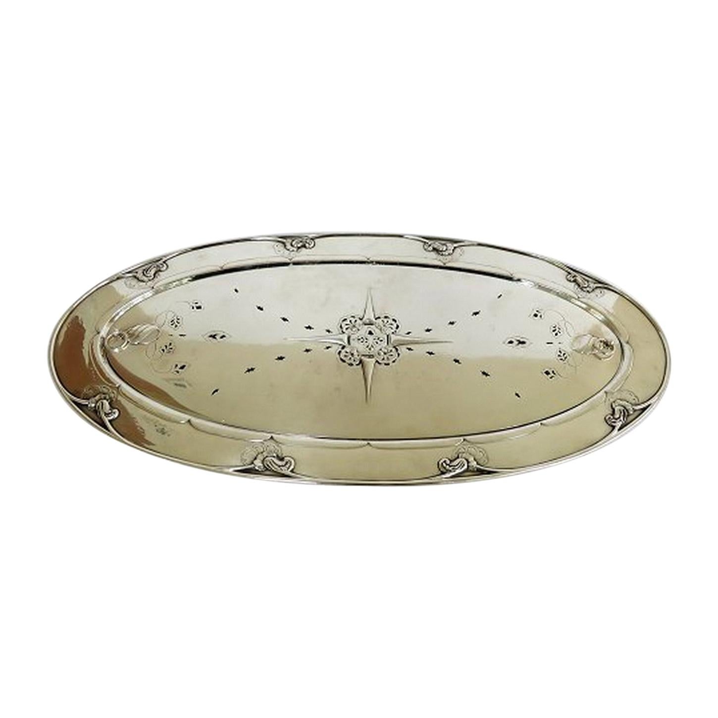 Georg Jensen Sterling Silver Fish Tray with Drainer No 230A For Sale