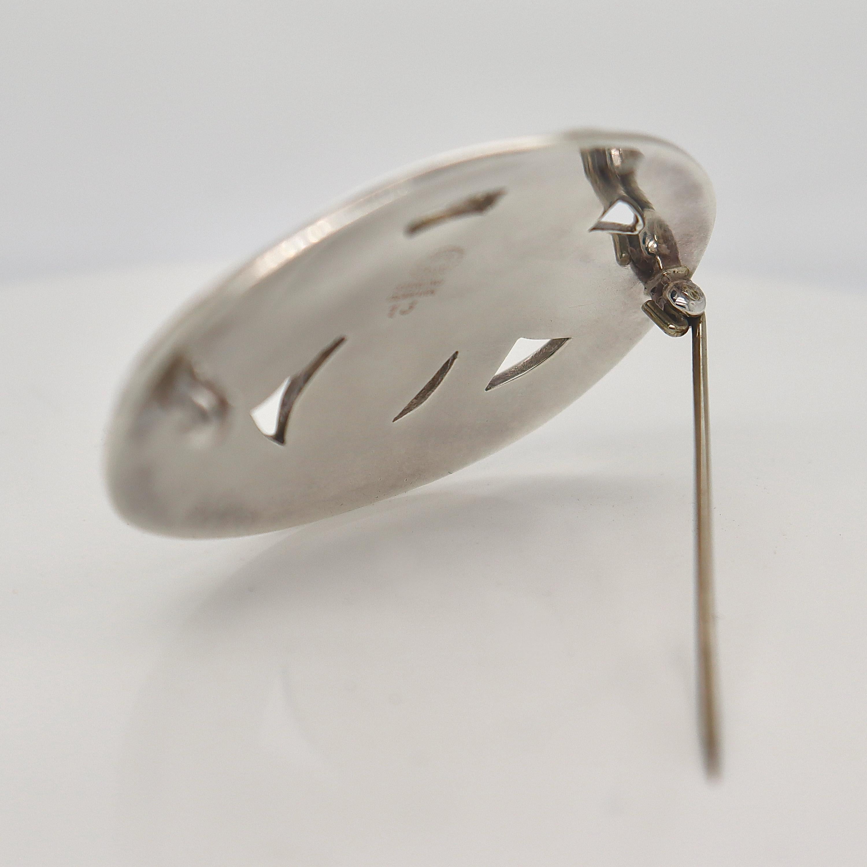 Georg Jensen Sterling Silver Floral Brooch No. 13 2