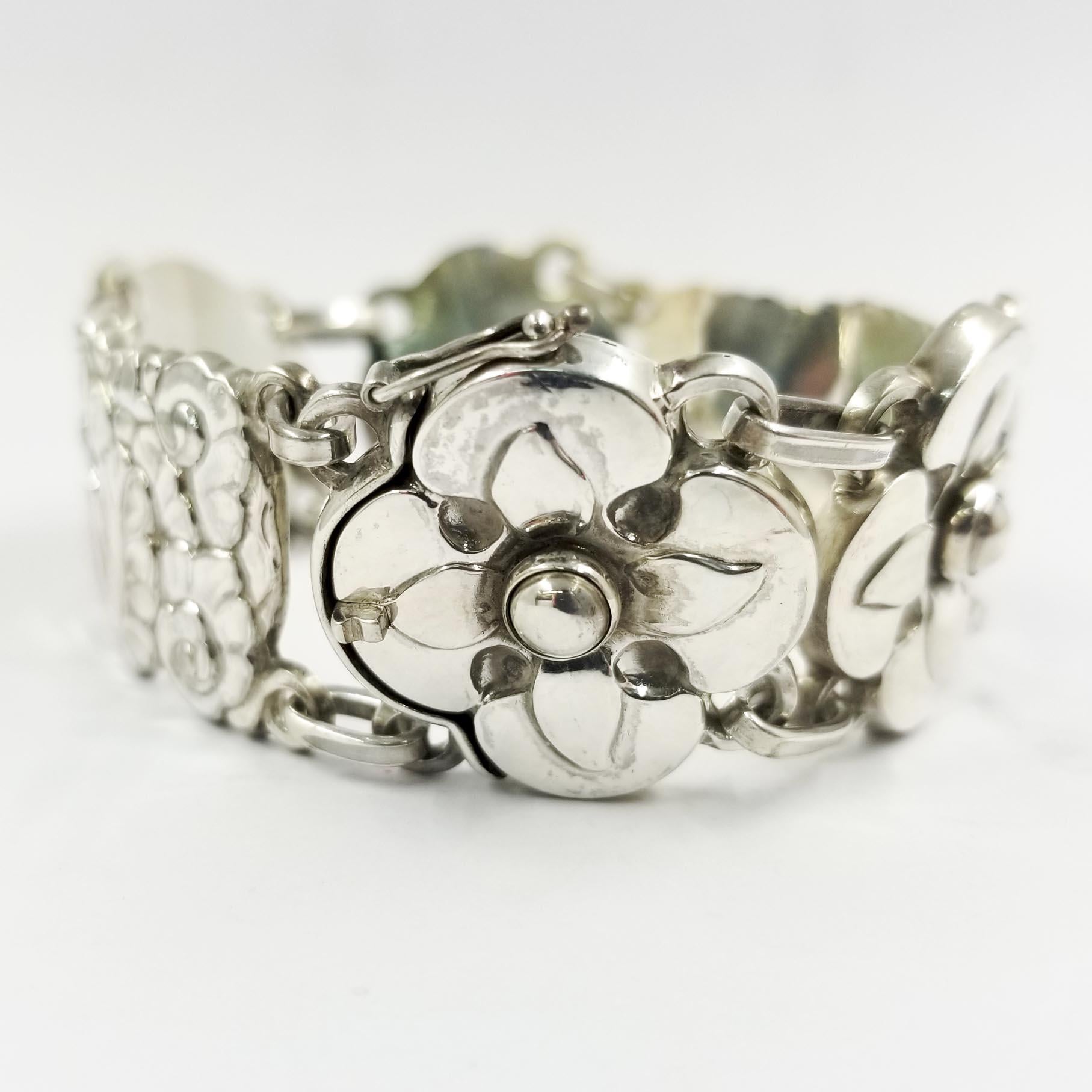 Women's Georg Jensen Sterling Silver Flower Bracelet Number 26