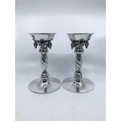 Georg Jensen Sterling Silver Grape Candlesticks 263B