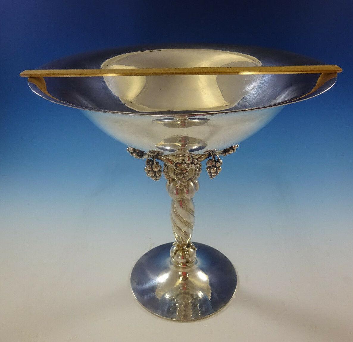 Georg Jensen Sterling Silver Grape Centerpiece No. 264b Hand Hammered 7