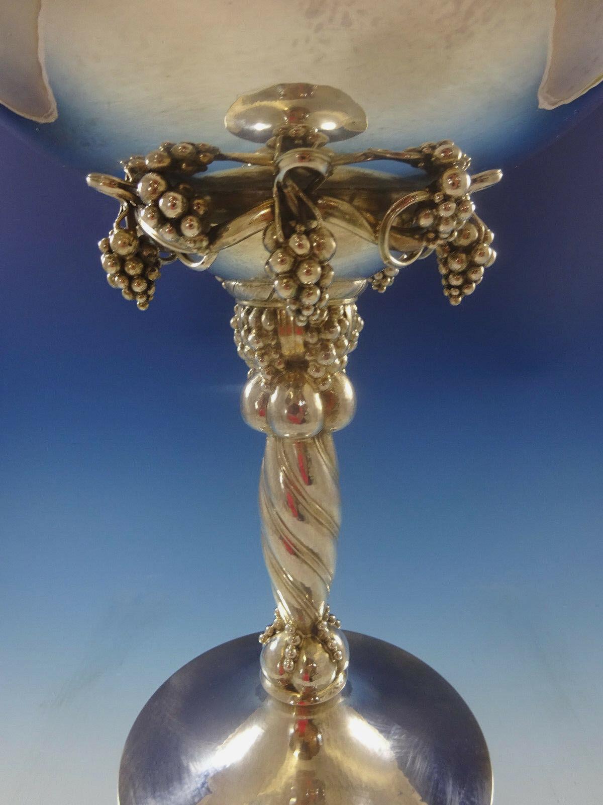 Georg Jensen Sterling Silver Grape Centerpiece No. 264b Hand Hammered 1