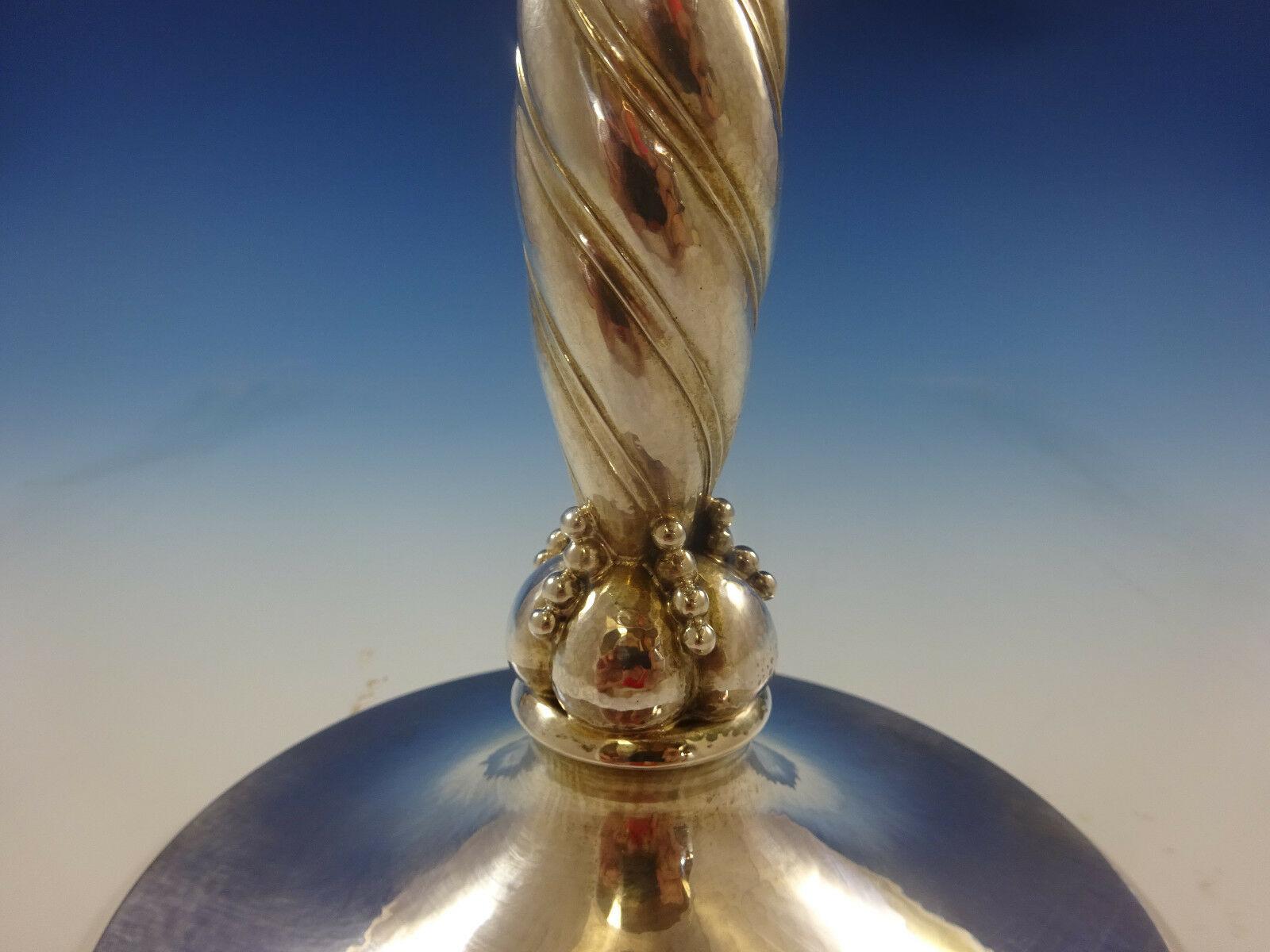 Georg Jensen Sterling Silver Grape Centerpiece No. 264b Hand Hammered 4