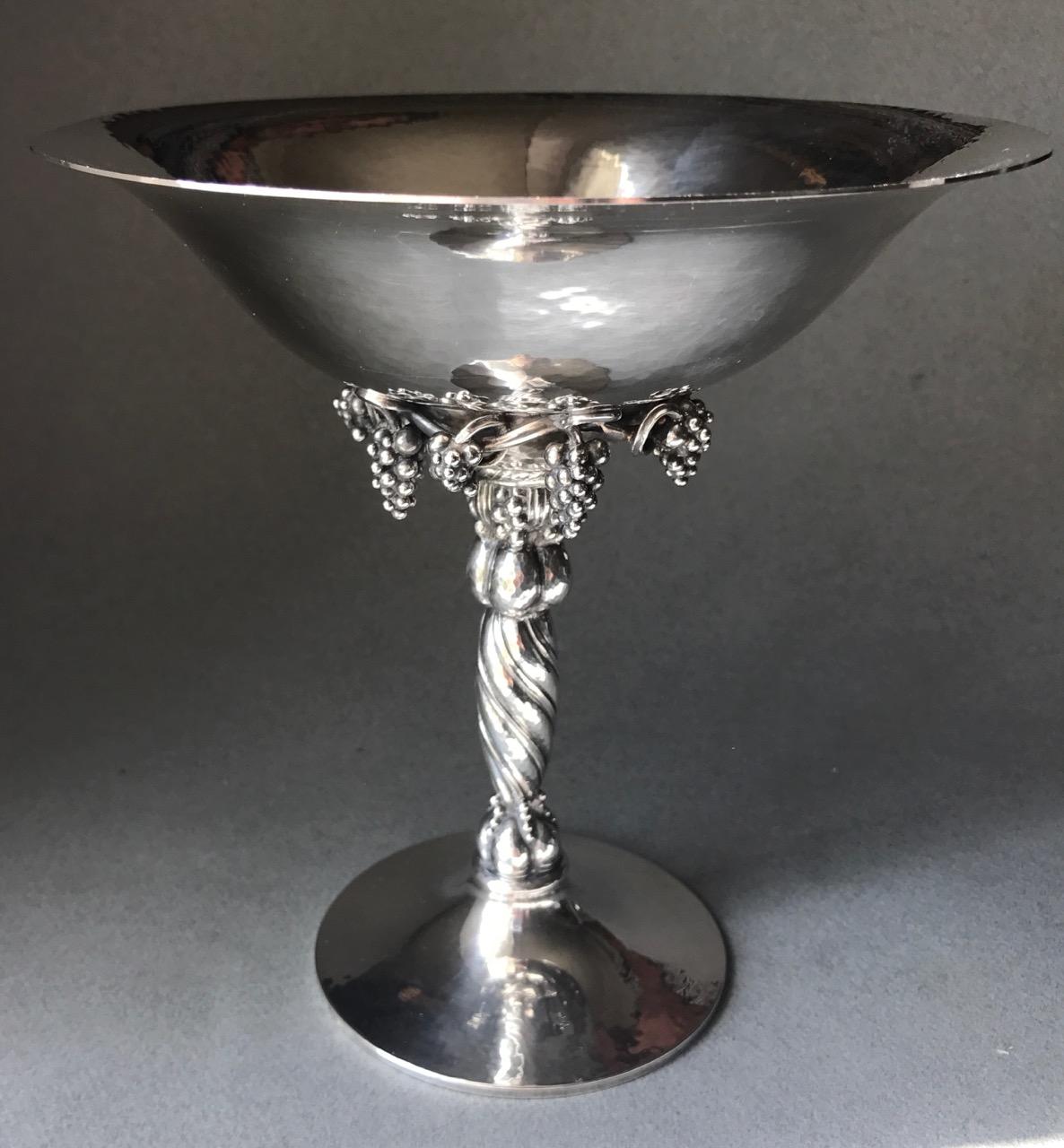 Danish Georg Jensen Sterling Silver Grape Compote, No. 263B