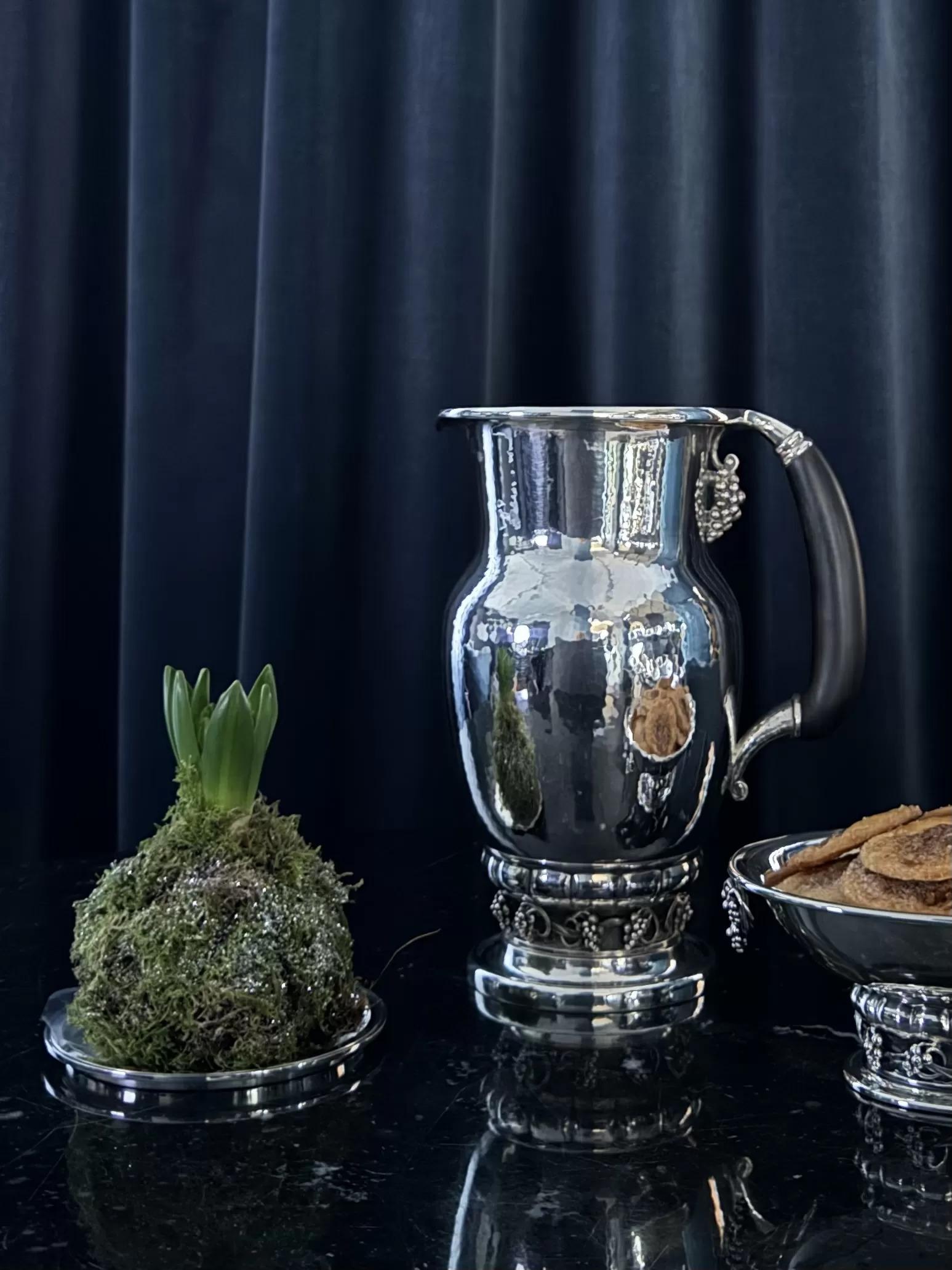 Georg Jensen Jarra de uvas de plata de ley 407b Art Nouveau en venta