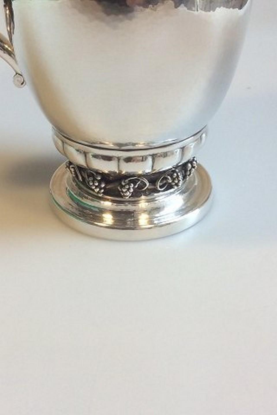Art Nouveau Georg Jensen Sterling Silver Grape Pitcher No 407A with Old Marks For Sale