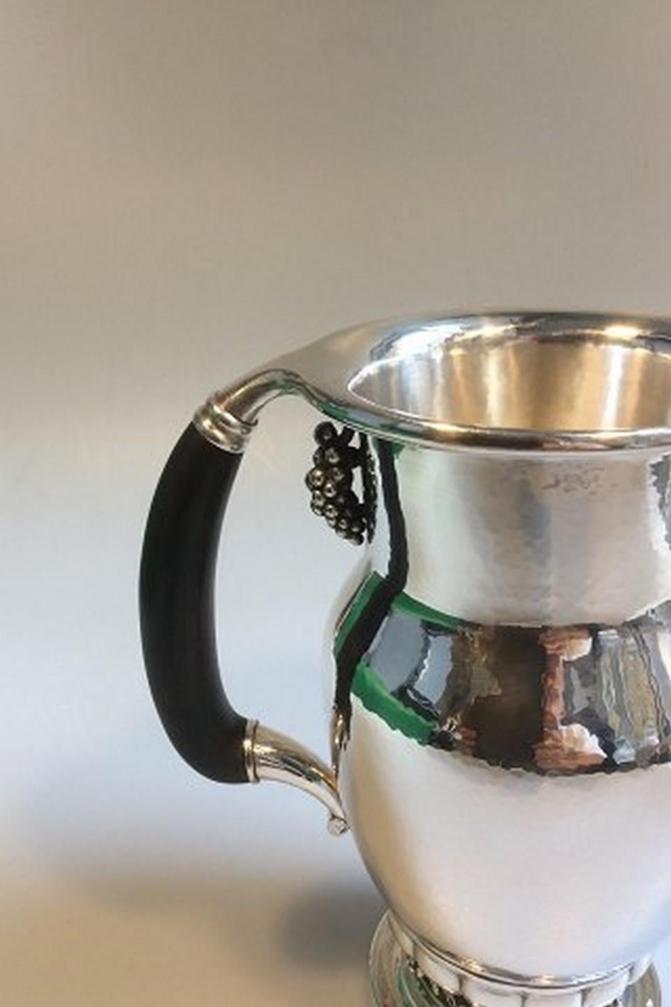 Danish Georg Jensen Sterling Silver Grape Pitcher No 407A with Old Marks For Sale