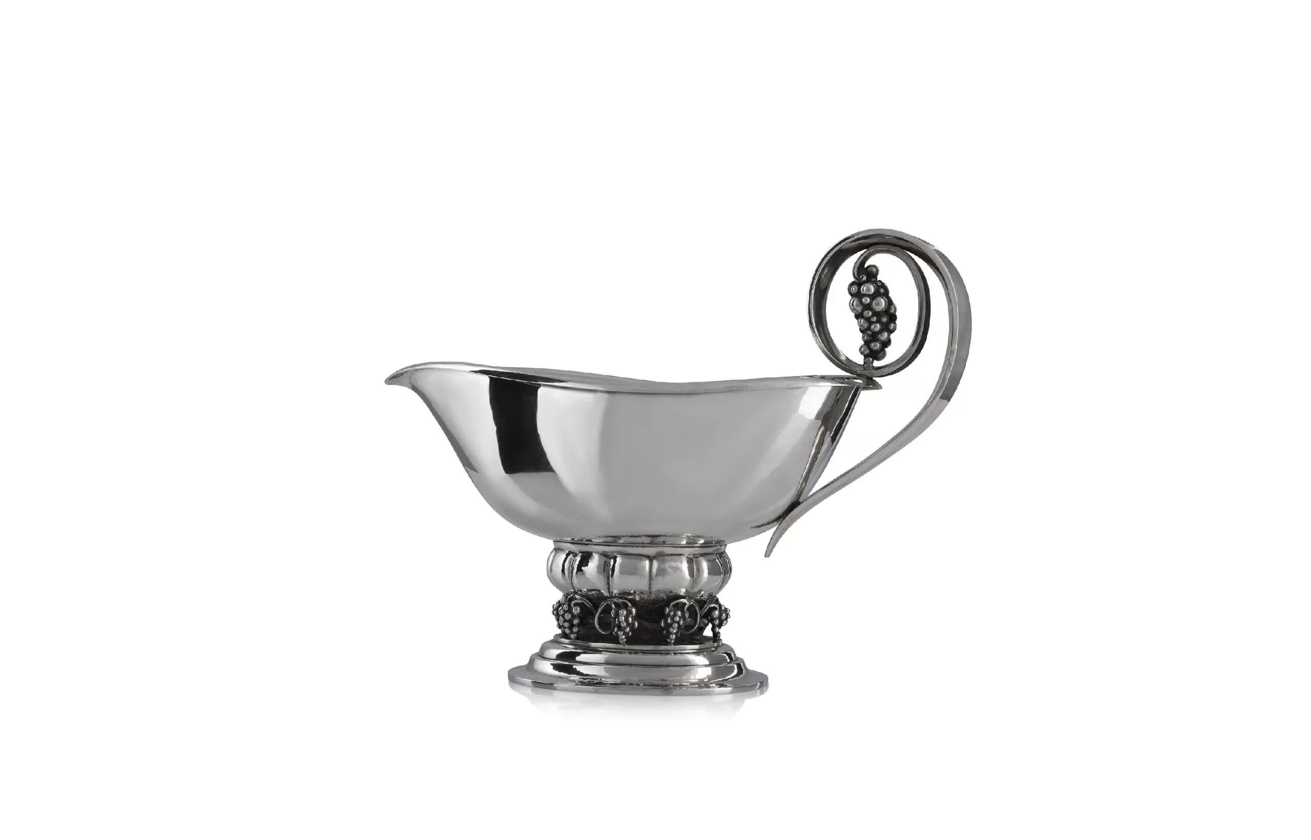 Lucidato Georg Jensen - Barattolo per Sauce d'uva in argento sterling 296 in vendita