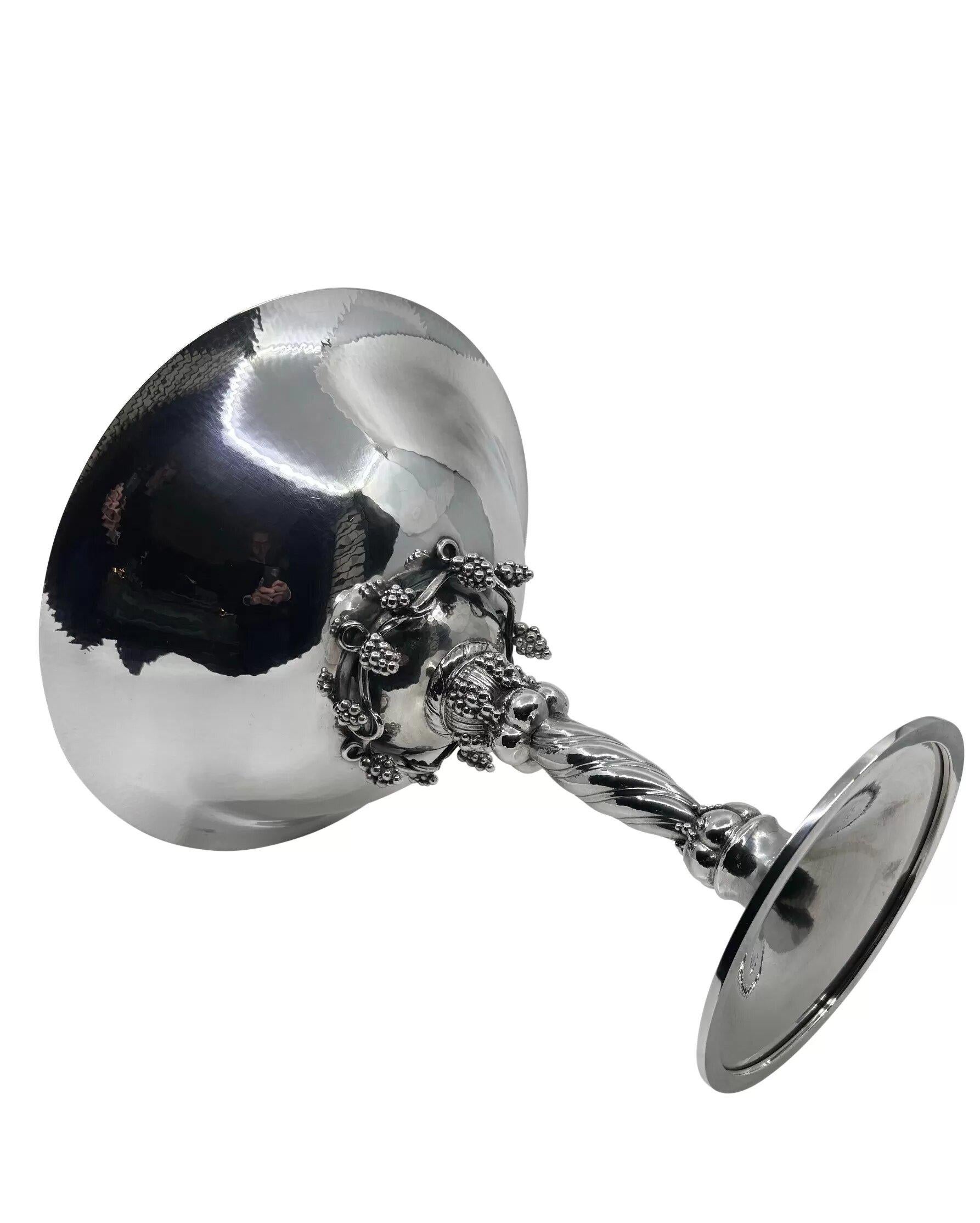 Danish Georg Jensen Sterling Silver Grape Tazza 264B For Sale