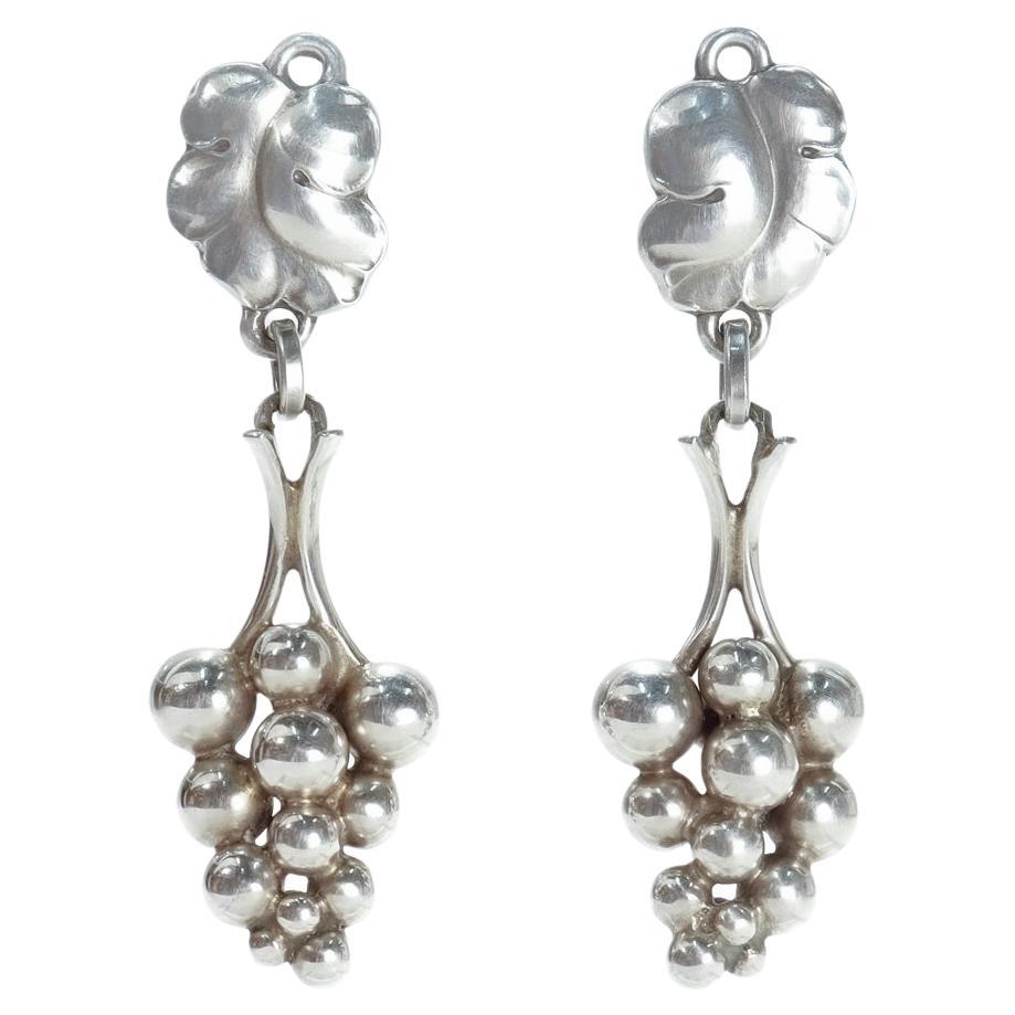 Georg Jensen, boucles d'oreilles à vis « Grapes » en argent sterling n° 40