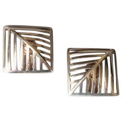 Georg Jensen Sterling Silver "Grates" Earrings No. 389 by Nanna Ditzel