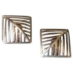 Georg Jensen Sterling Silver "Grates" Earrings No. 389 by Nanna Ditzel