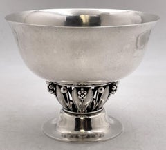 Georg Jensen Sterling Silver Hammered Centerpiece Bowl #197A Art Nouveau Style