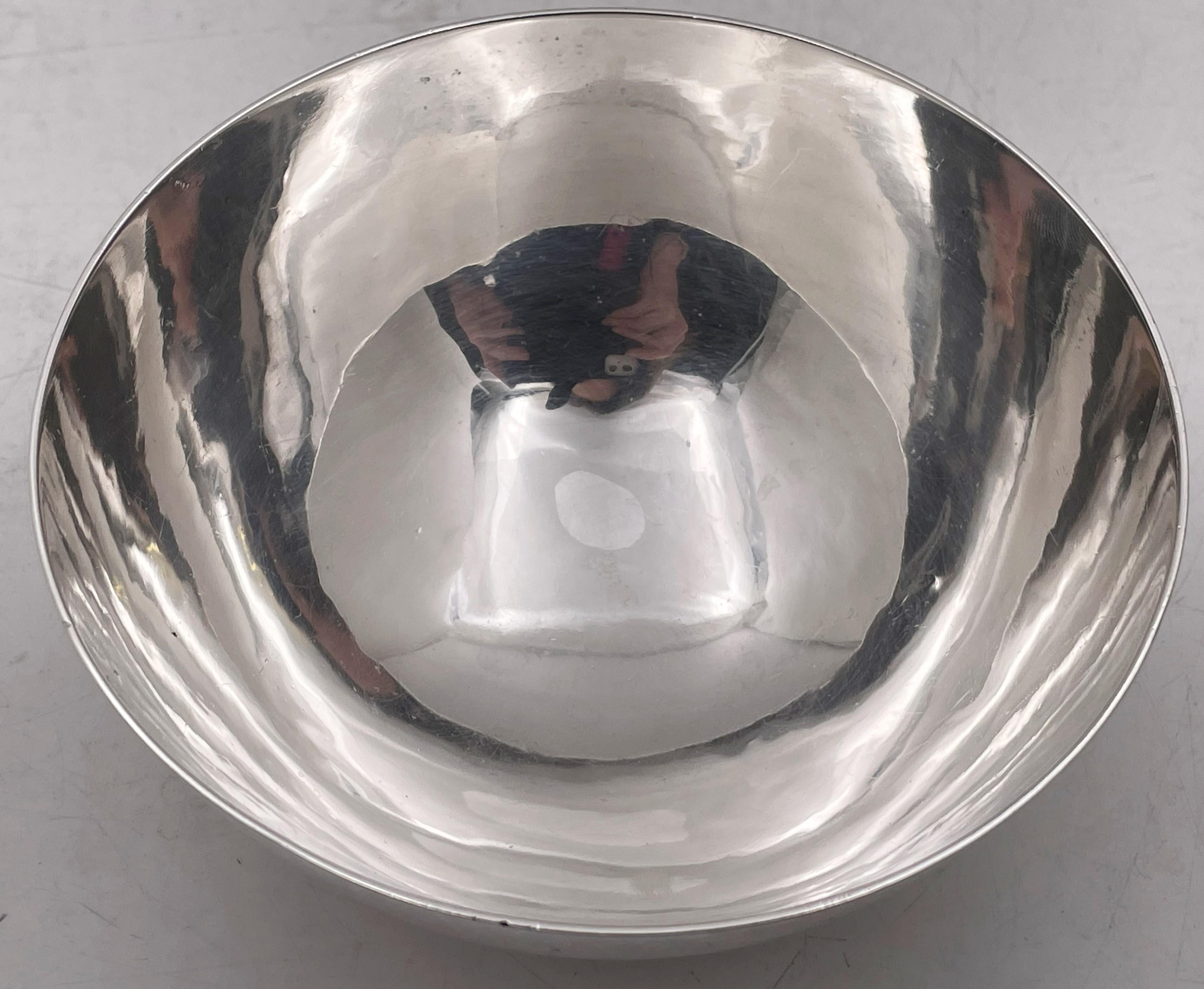 Danish Georg Jensen Sterling Silver Hammered Bowl #580 from 1920s For Sale