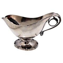 Georg Jensen Sterling Silver Hammered Gravy Boat / Sauce Boat from 1925-1932