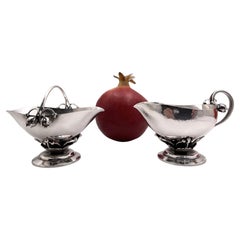 Georg Jensen Azucarero y Cremera de Plata de Ley Martillada a Mano nº 235A