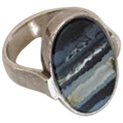 Georg Jensen Sterling Silver Harald Nielsen Ring No 189 with Agate