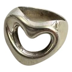 Georg Jensen Anello a cuore in argento Sterling n. 193 Disegnato da Henning Koppel