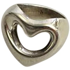 Georg Jensen Sterling Silver Heart Ring No 193 Designed by Henning Koppel