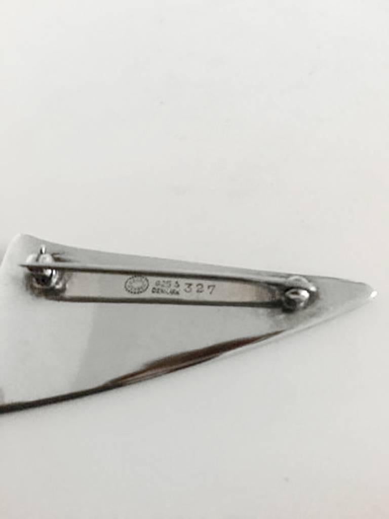 Modern Georg Jensen Sterling Silver Henning Koppel Brooch #327 For Sale