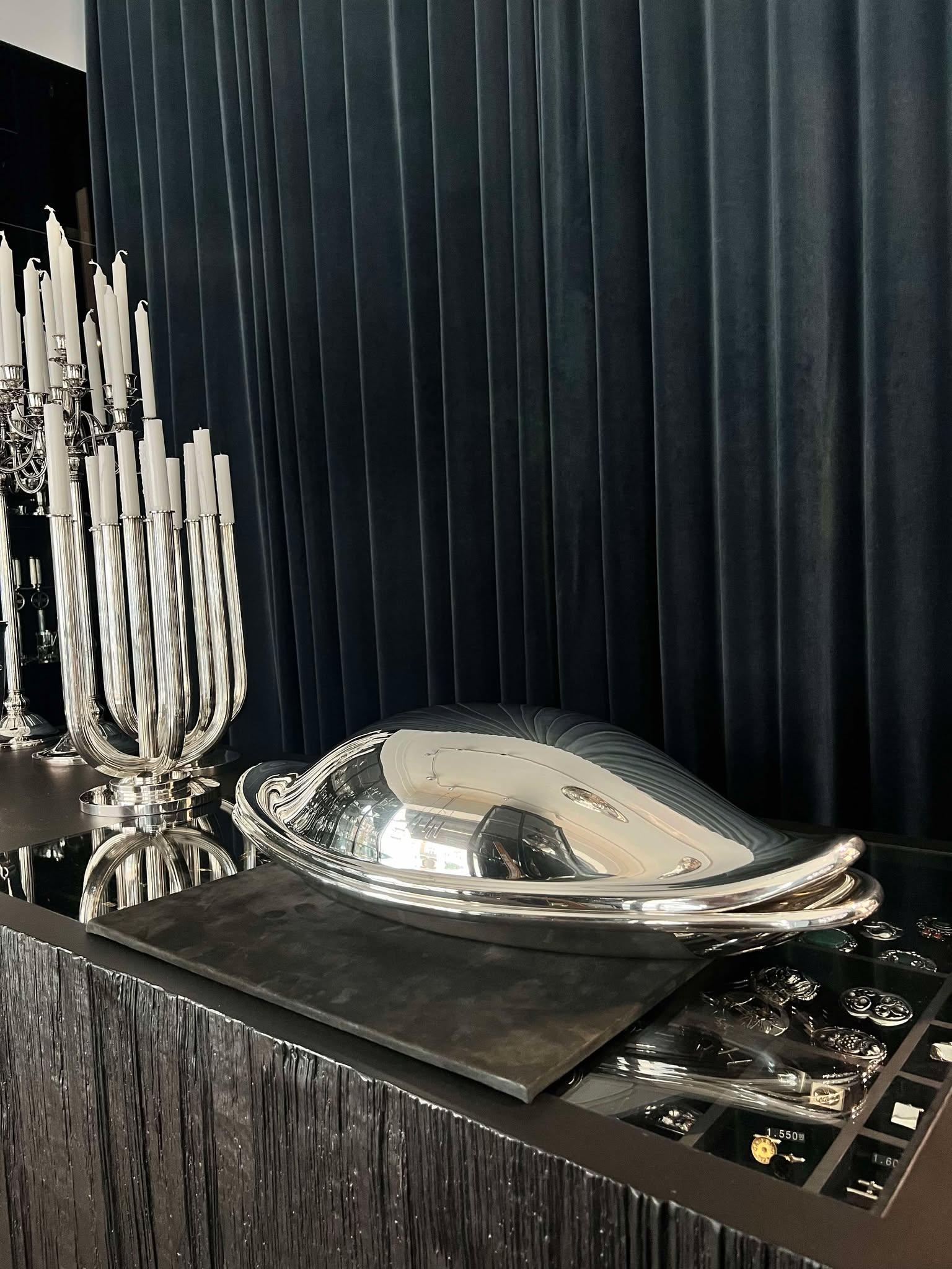 Georg Jensen Plato grande de pescado Henning Koppel de plata de ley 1026 Moderno de mediados de siglo en venta