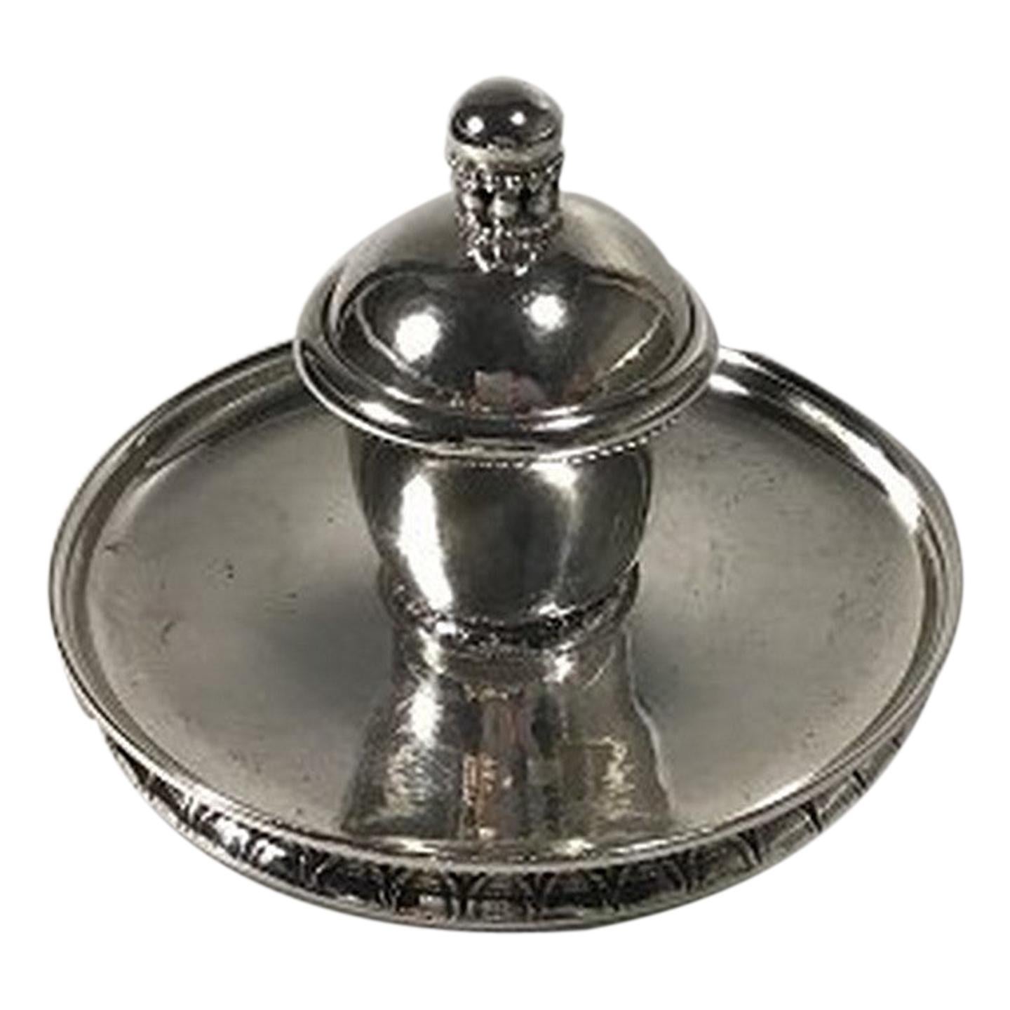 Georg Jensen Sterling Silver Inkwell No 150 Measures. H. 13 cm/5.11". Diam Ø 21  For Sale