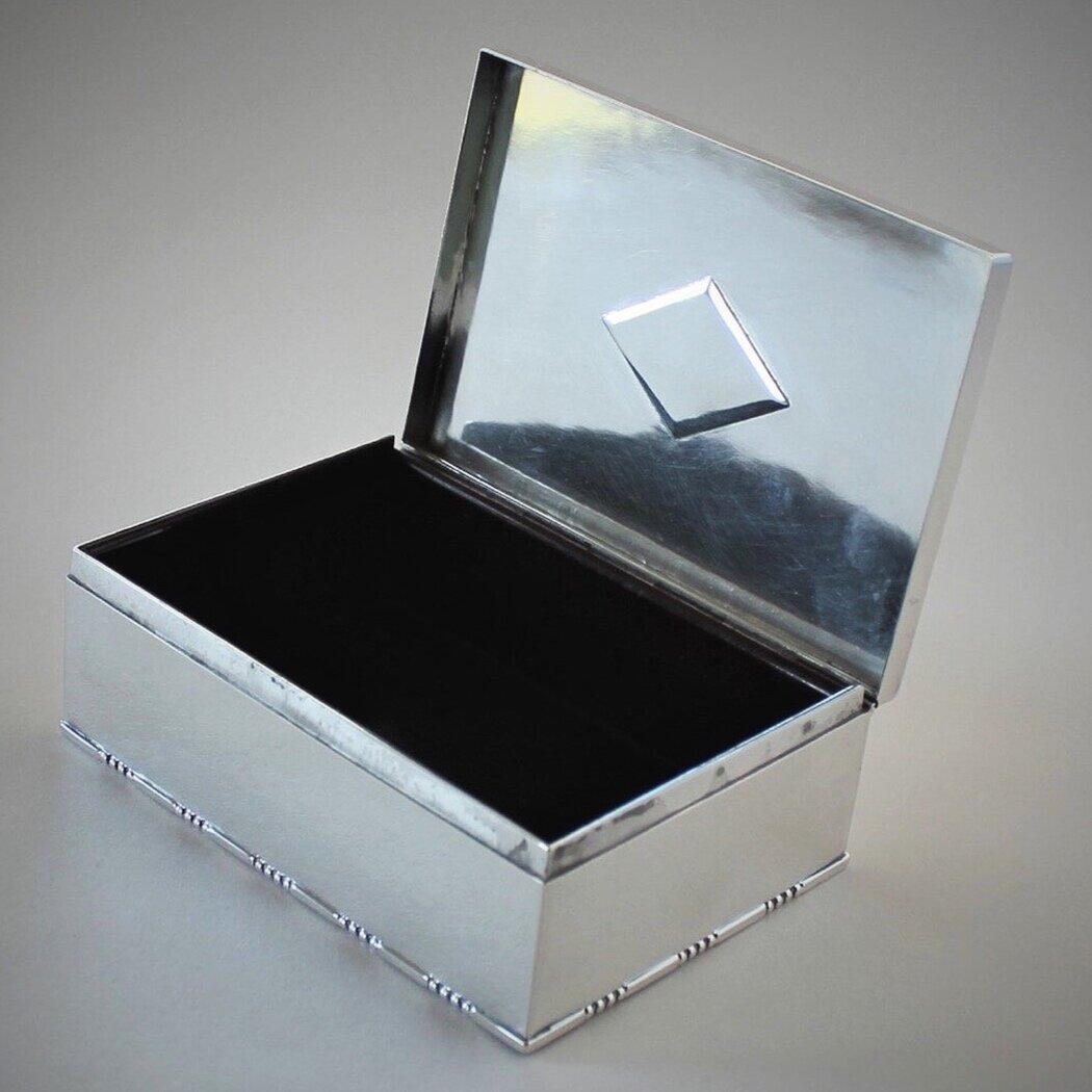 Art Deco Georg Jensen Sterling Silver Keepsake Box, No.329 For Sale