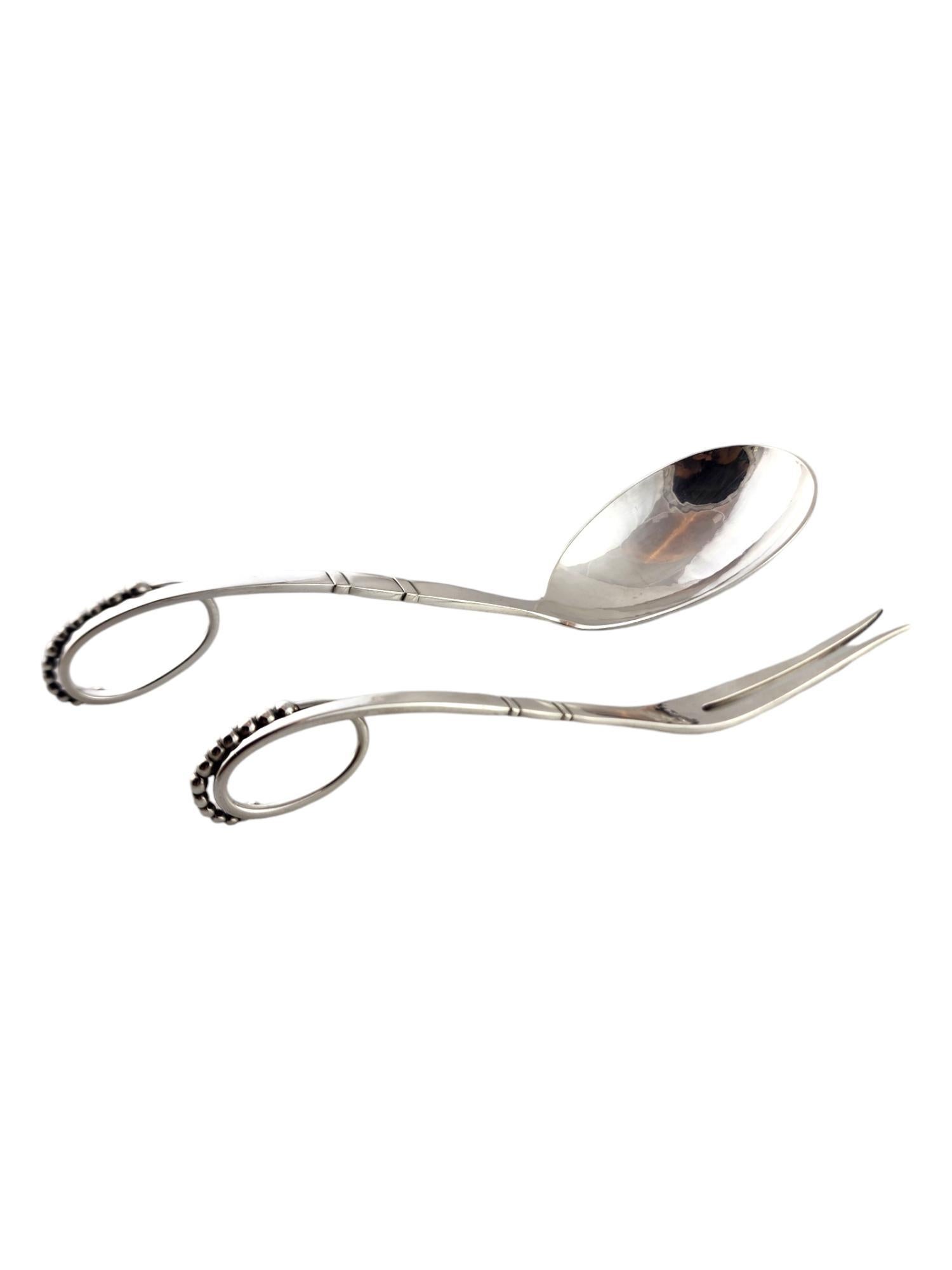 Georg Jensen Sterling Silver Ladle and Two Tine Meat Fork Ornament #41 #18475 In Good Condition For Sale In Washington Depot, CT