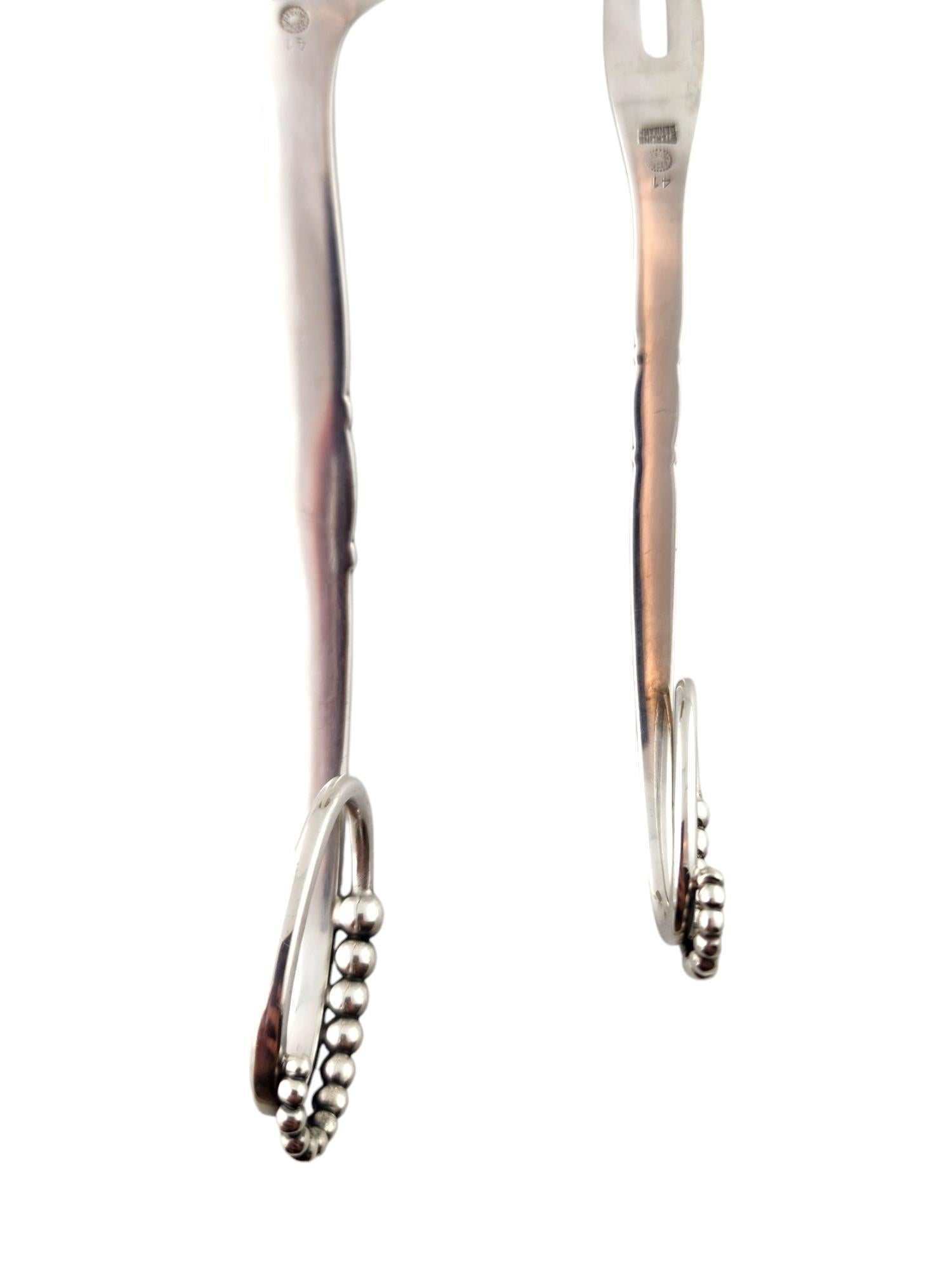 Georg Jensen Sterling Silver Ladle and Two Tine Meat Fork Ornament #41 #18475 For Sale 4