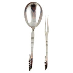 Georg Jensen Sterling Silver Ladle and Two Tine Meat Fork Ornament #41 #18475