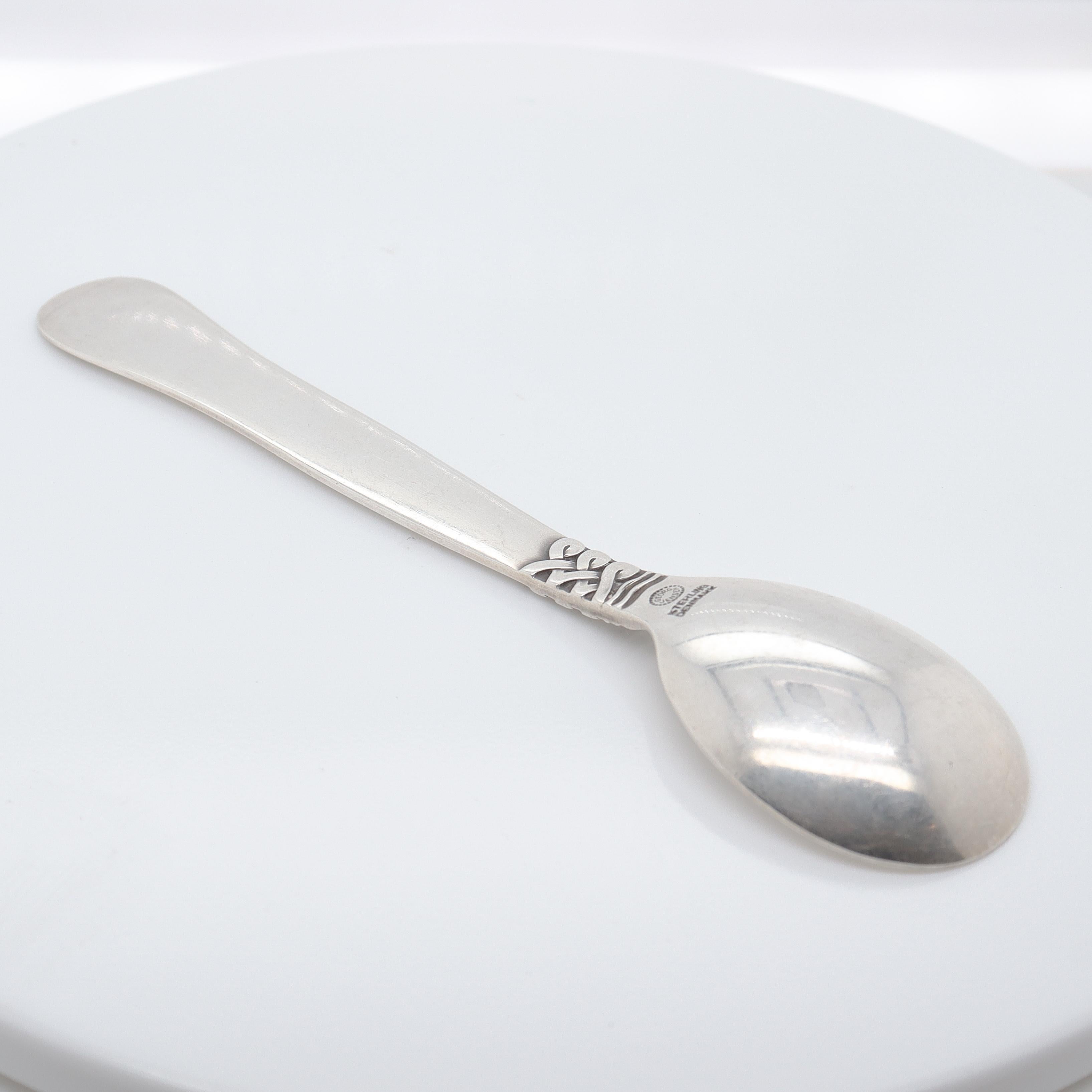 Georg Jensen Sterling Silver Landby/Nordic #76 Coffee Spoon In Good Condition For Sale In Philadelphia, PA