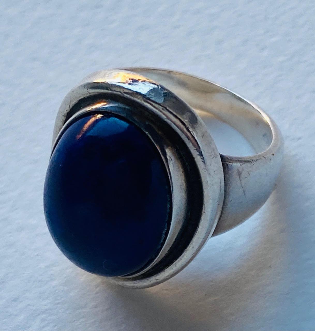 Georg Jensen, bague en argent sterling lapis-lazuli n° 46A par Harald Nielsen Bon état - En vente à Big Bend, WI