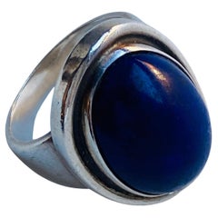 Georg Jensen Sterling Silver Lapis Lazuli Ring No. 46A by Harald Nielsen