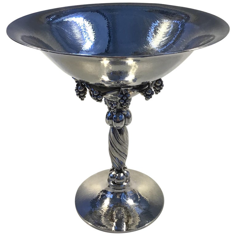 Georg Jensen Sterling Silver Large Footed Grape Bowl No 264A at 1stDibs