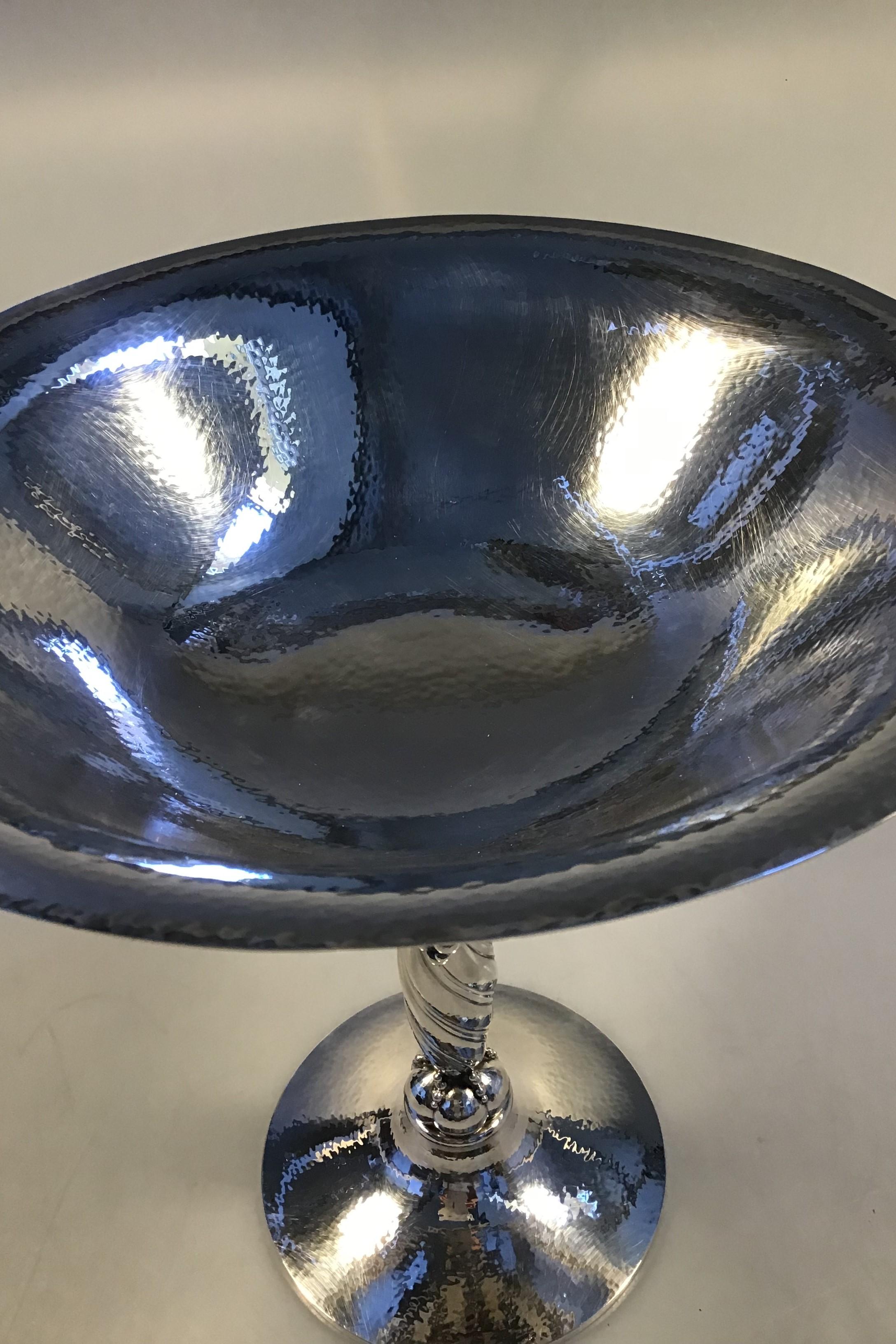 Hand-Crafted Georg Jensen Sterling Silver Large Footed Grape Bowl No 264A