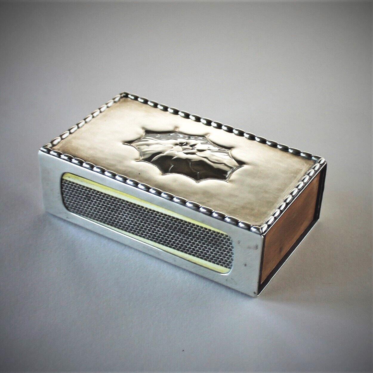 Art Nouveau Georg Jensen Sterling Silver Large Match Box Holder No. 88