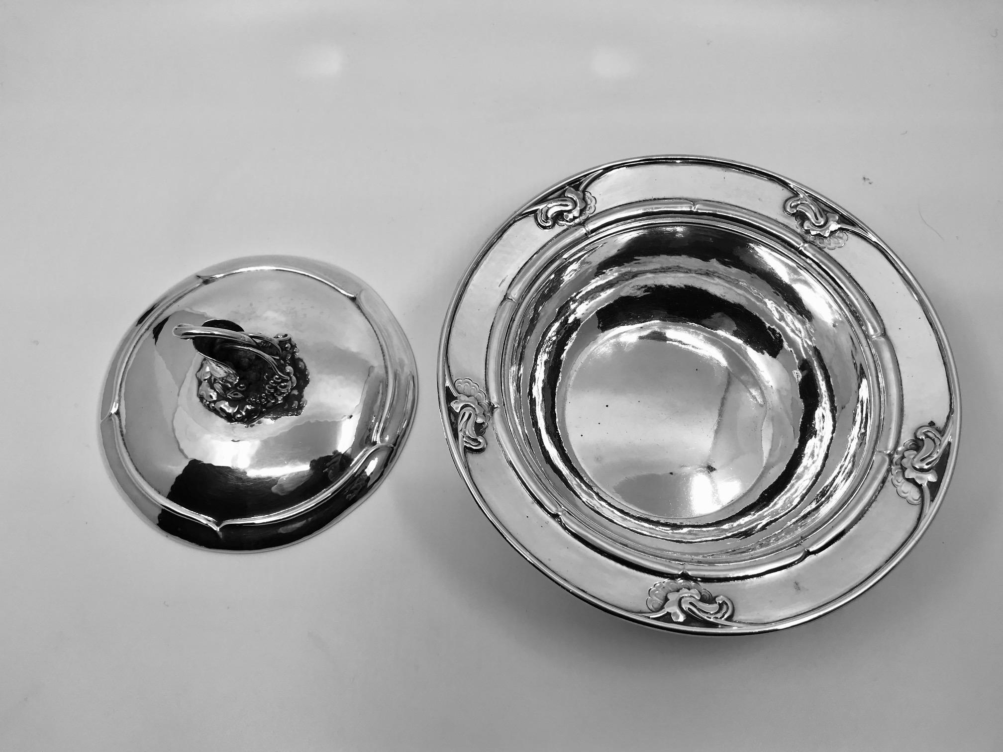 Early 20th Century Georg Jensen Sterling Silver Lidded Vegetable Dish 228B For Sale