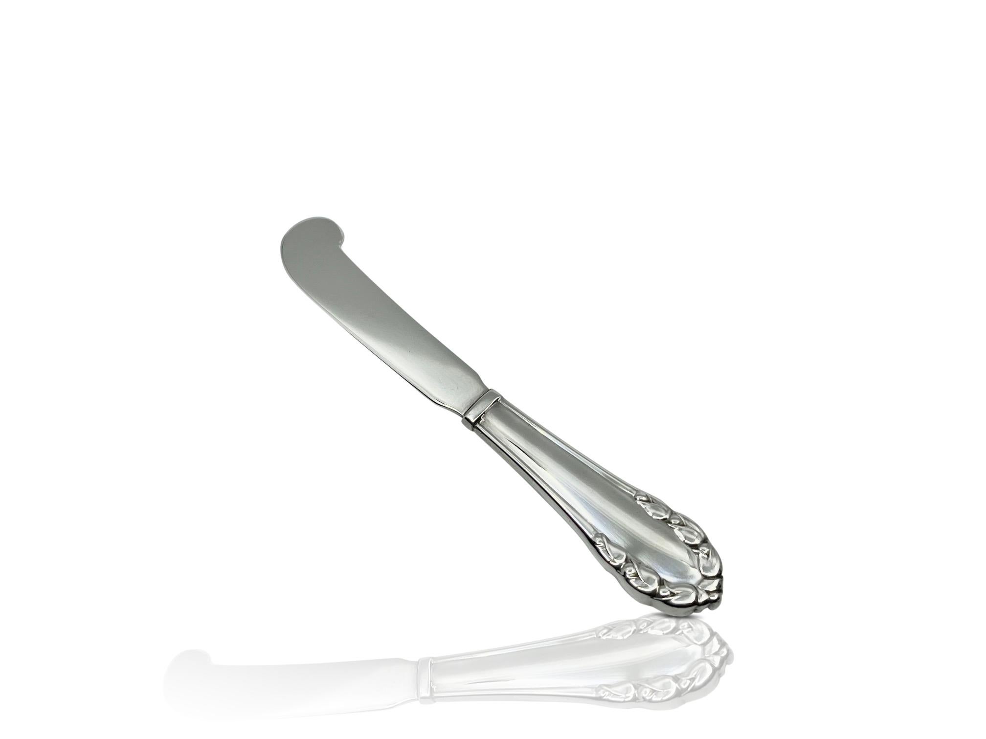 Art Nouveau Georg Jensen Sterling Silver Lily of the Valley Butter Knife, Design 046 For Sale