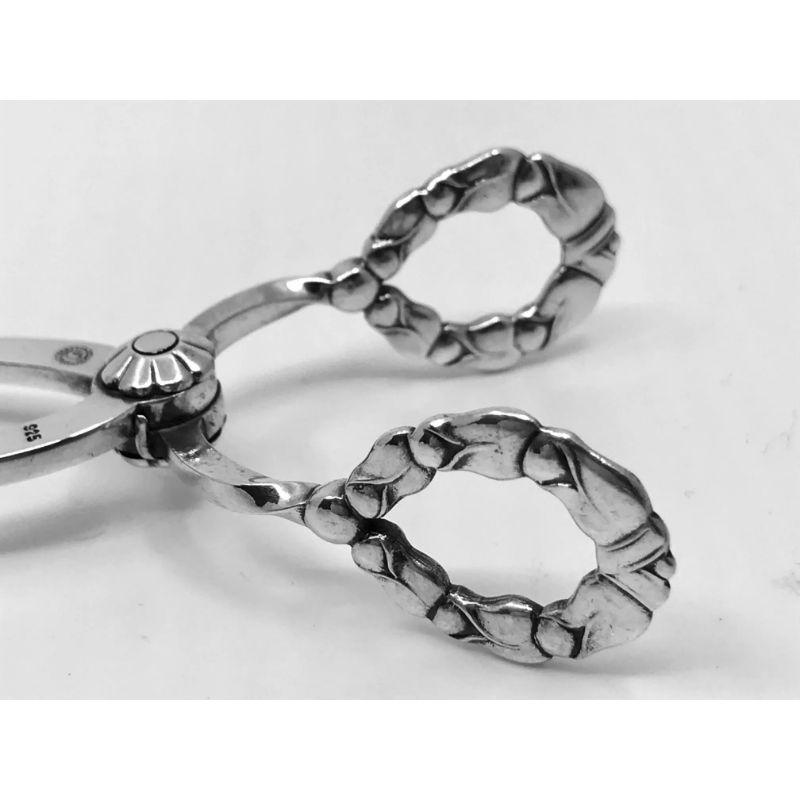 Art Nouveau Georg Jensen Sterling Silver Lily of the Valley Sugar Tongs 174 For Sale