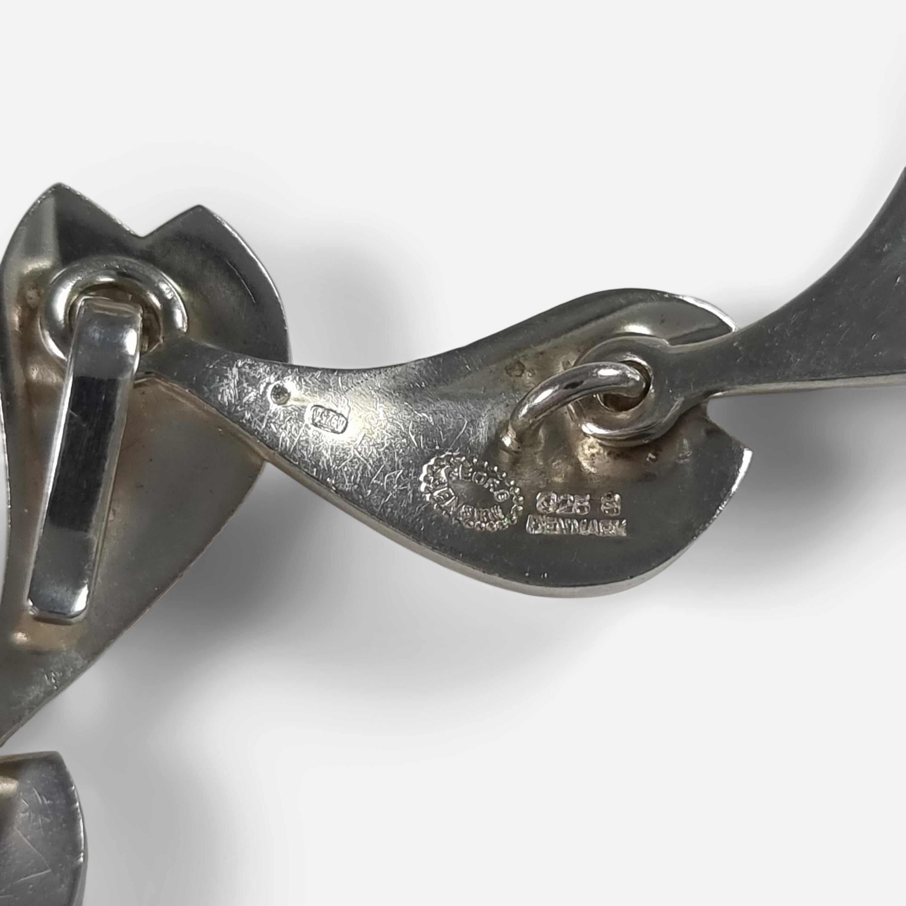 Georg Jensen Sterling Silver Lotus Bracelet, Per Hertz For Sale 3