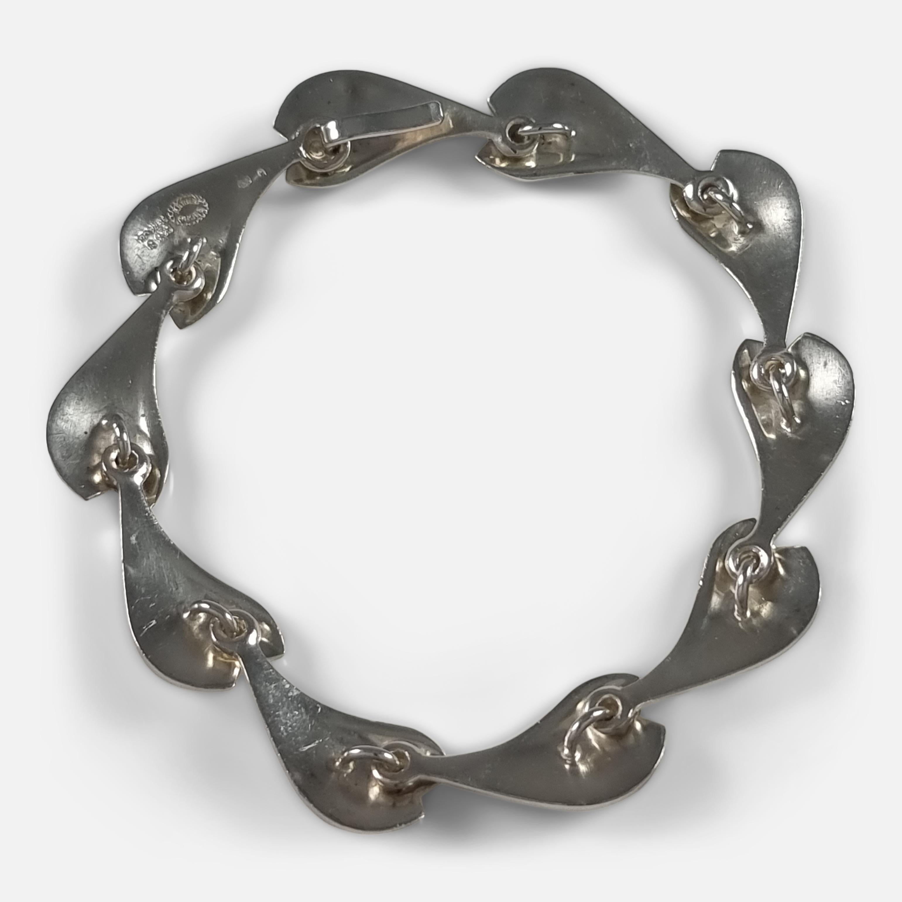 Georg Jensen Sterling Silver Lotus Bracelet, Per Hertz For Sale 1