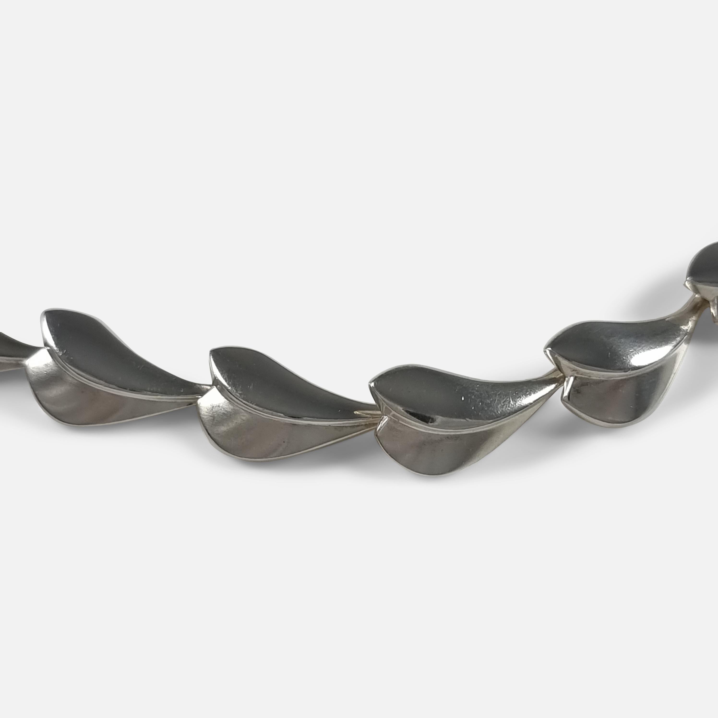 Georg Jensen Sterling Silver Lotus Necklace, Per Hertz For Sale 2