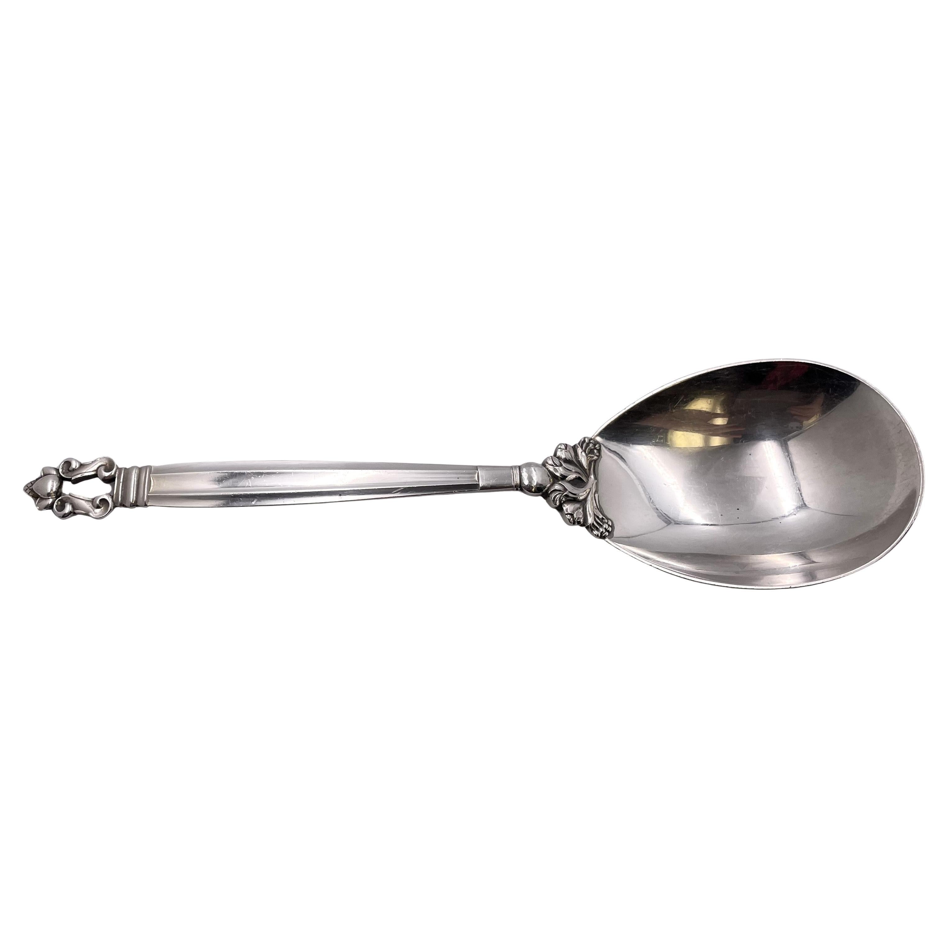 Georg Jensen Sterling Silver Mashed Potato Spoon in Acorn Pattern