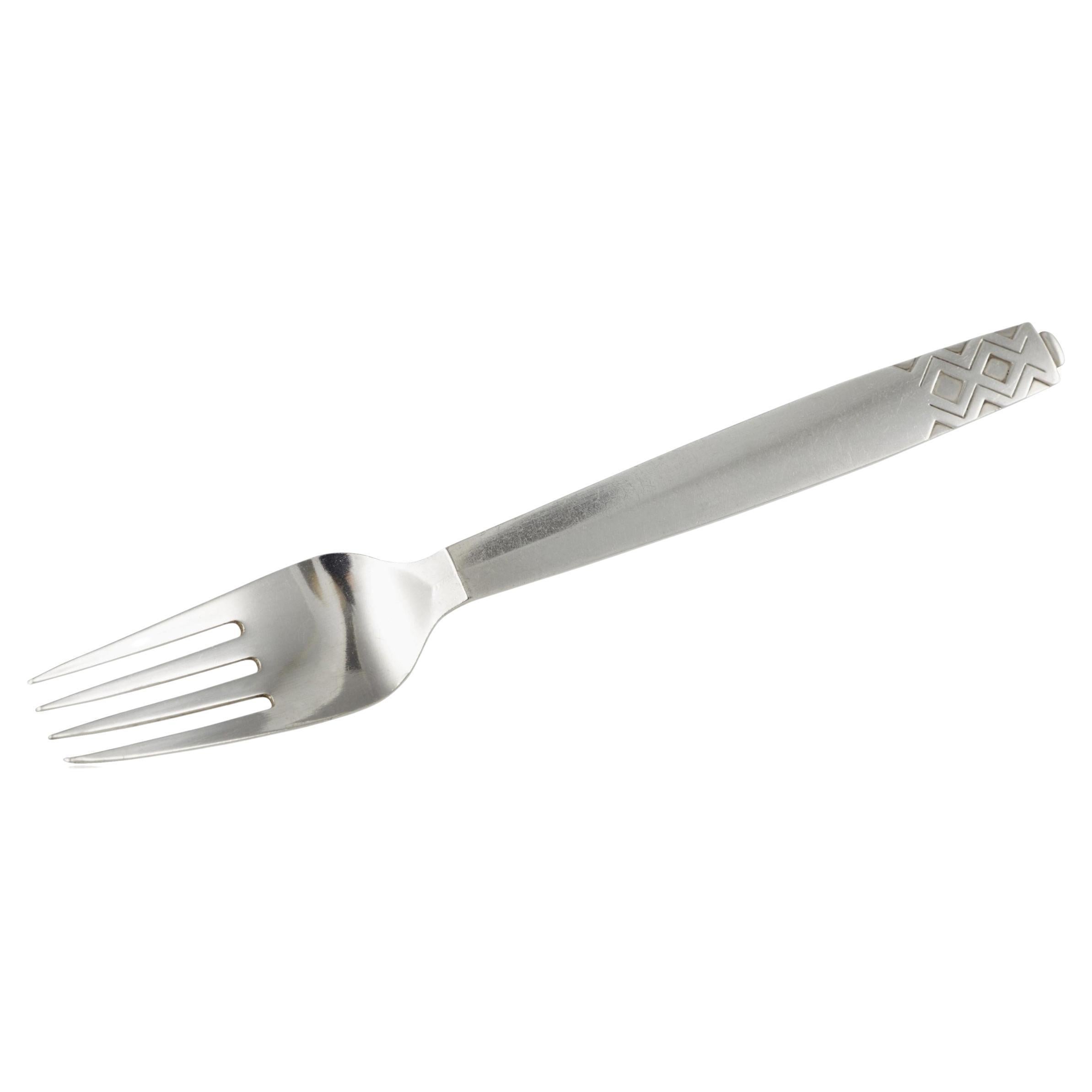 Georg Jensen Sterling Silver Mayan Dinner Fork 012 For Sale