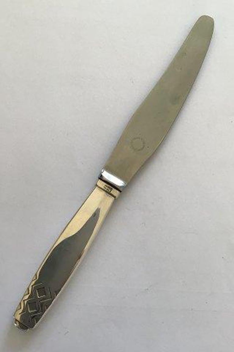 Georg Jensen Sterling Silver Mayan Luncheon Knife No 023 In Good Condition For Sale In Copenhagen, DK