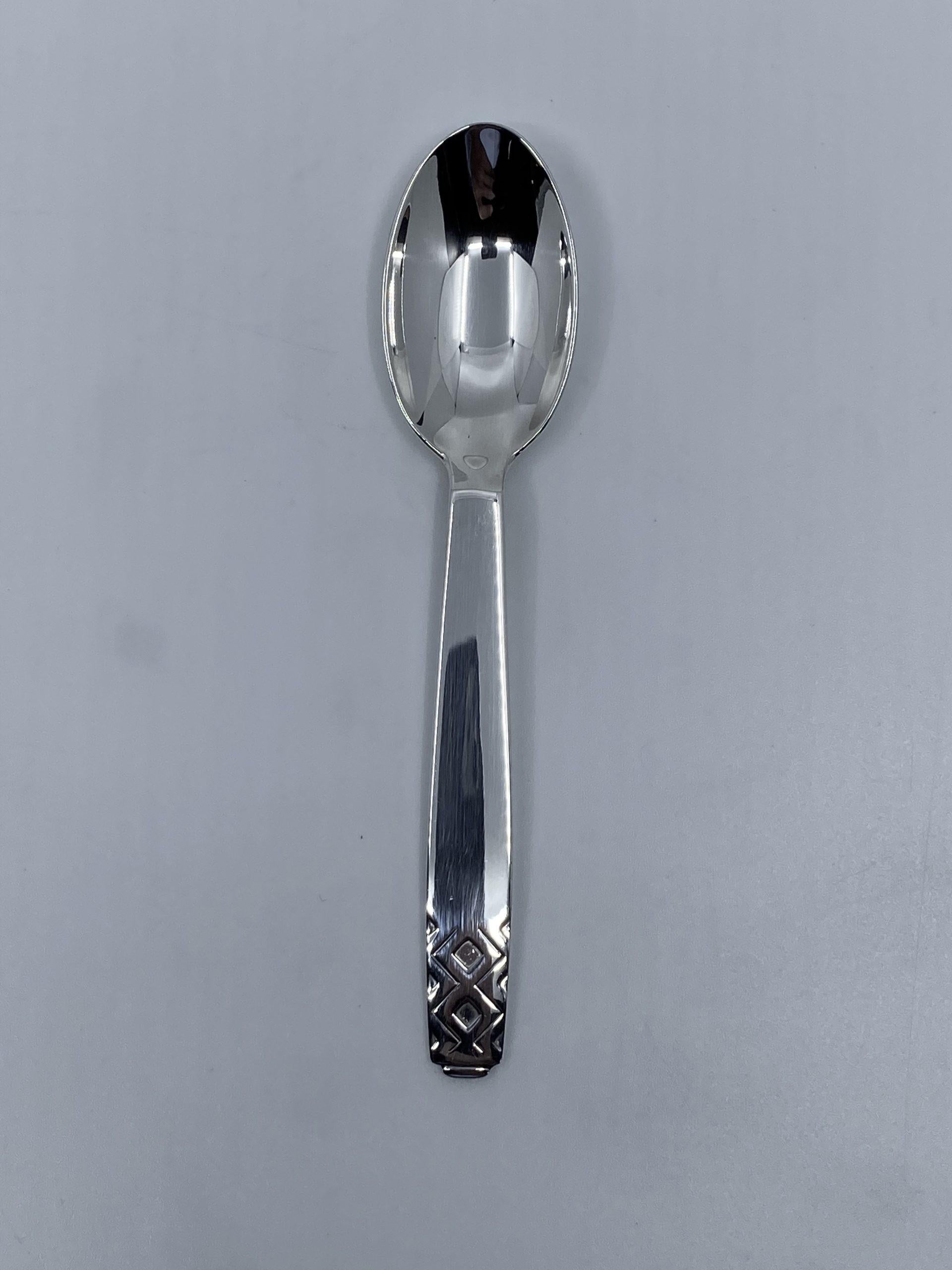 Art Deco Georg Jensen Sterling Silver Mayan Small Teaspoon 033 For Sale